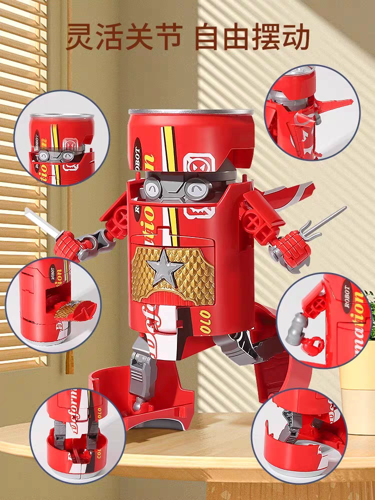 Soda Can Transforming Robot 🥤 Creative Mecha Toy for Kids Boys