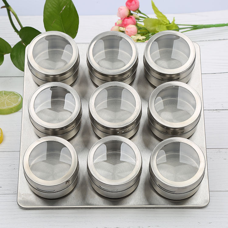 Stainless Steel Spice Jar 🌿 Visible Dustproof Seasoning Container Kitchen Organizer