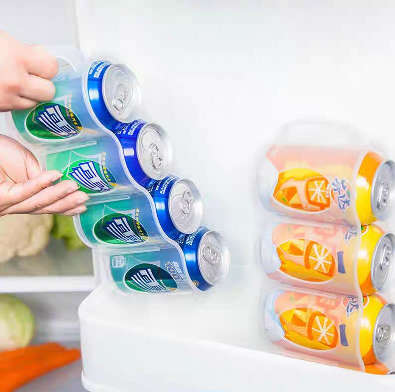 Clear Fridge Organizer Bin Can Holder Storage Box for Kitchen & Pantry