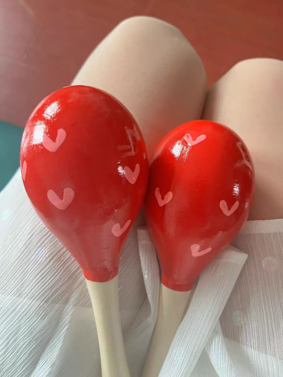 Wooden Baby Maracas Rattle 🎶 Red Egg Shaker Rhythm Toy for Kids & Toddlers