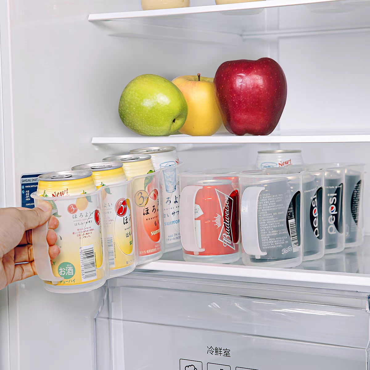 Clear Fridge Organizer Bin Can Holder Storage Box for Kitchen & Pantry