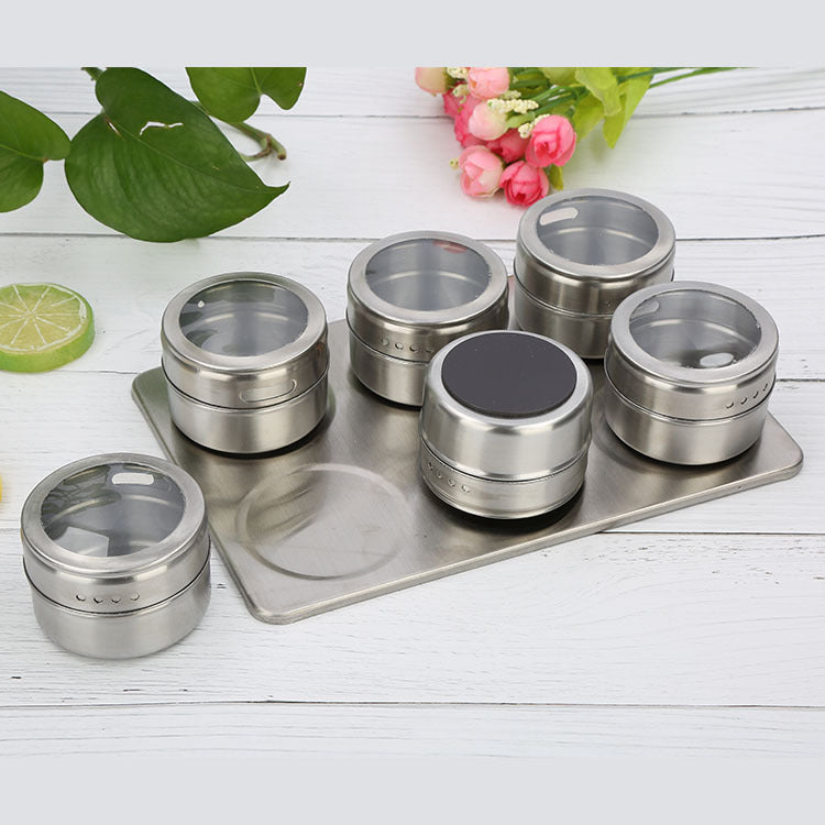 Stainless Steel Spice Jar 🌿 Visible Dustproof Seasoning Container Kitchen Organizer