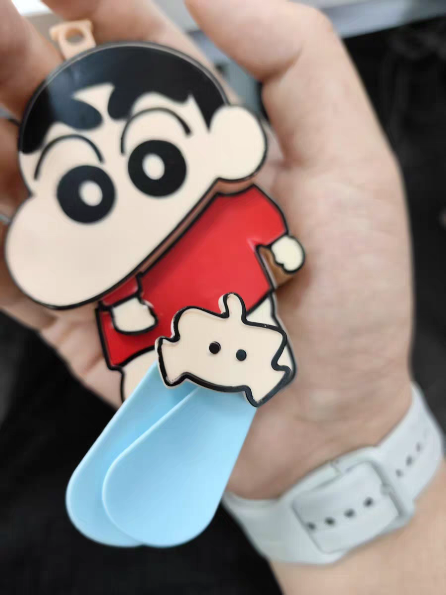 Crayon Shin-chan Handheld Fan 🌬️ Cute Cartoon Double-Blade Manual Summer Fan