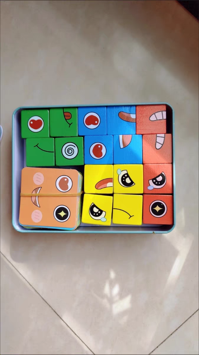Face Changing Cube Game 🎭 Wooden Puzzle Blocks Kids Family Party Toy