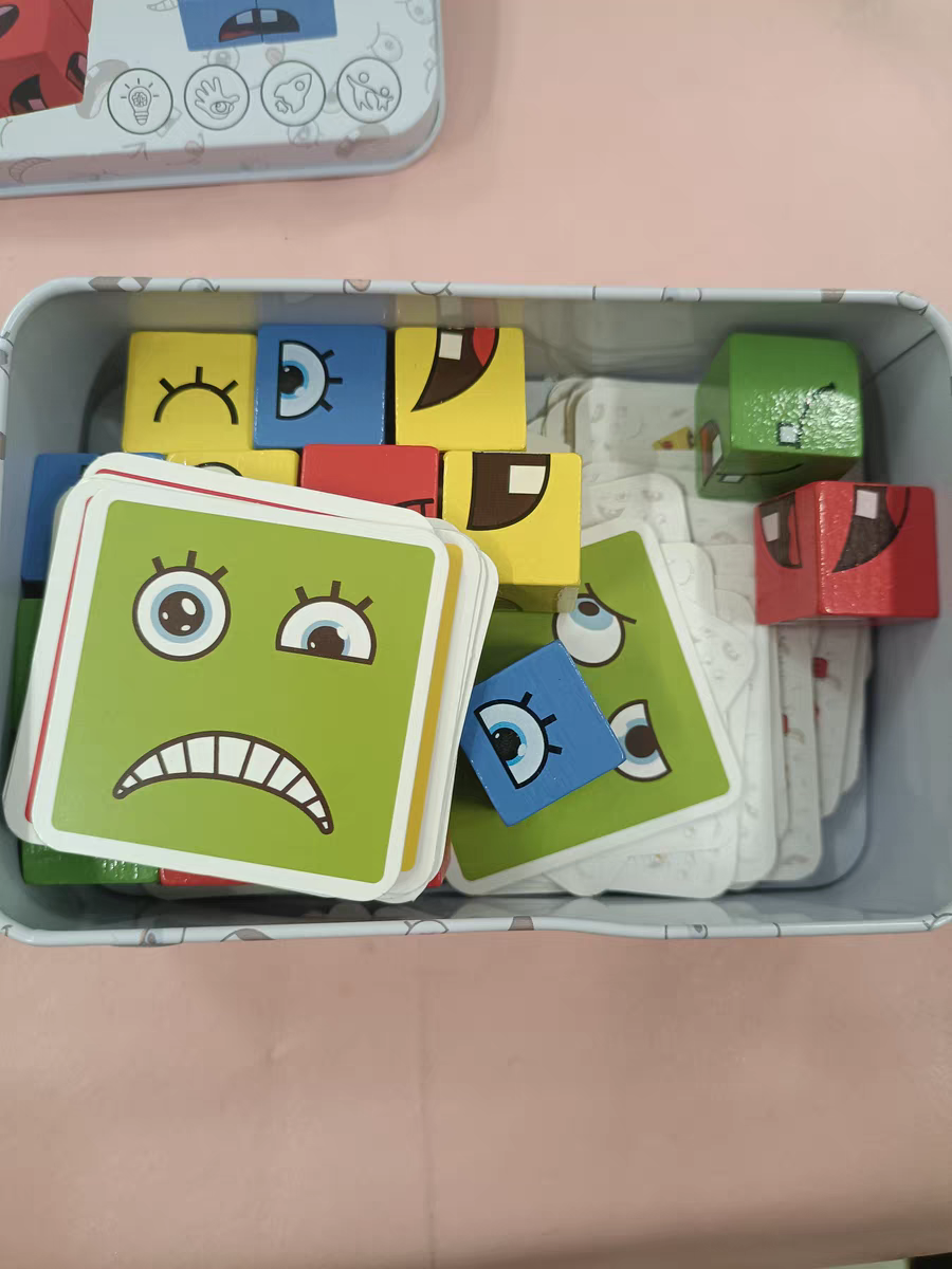 Face Changing Cube Game 🎭 Wooden Puzzle Blocks Kids Family Party Toy