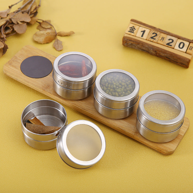 Stainless Steel Spice Jar 🌿 Visible Dustproof Seasoning Container Kitchen Organizer