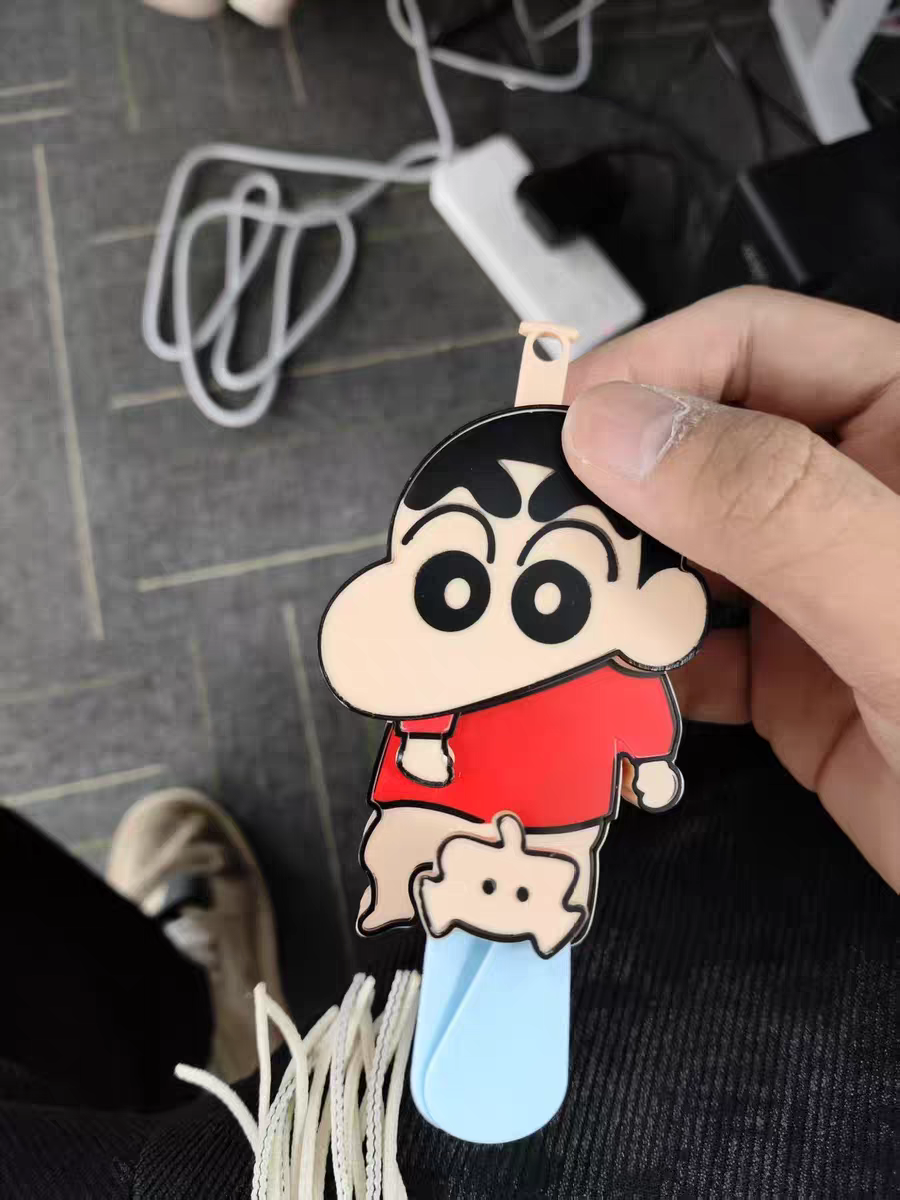 Crayon Shin-chan Handheld Fan 🌬️ Cute Cartoon Double-Blade Manual Summer Fan