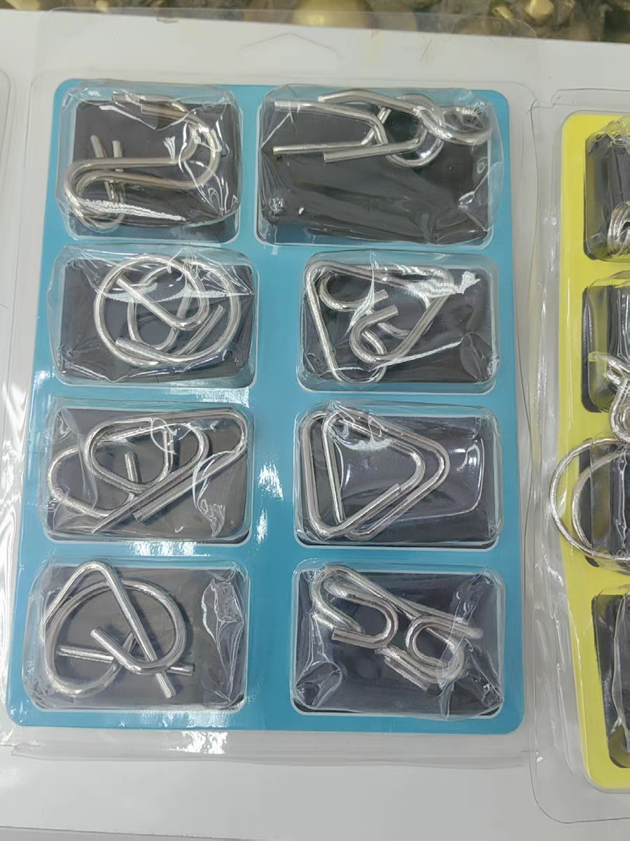 8 Rings Puzzle Set 🔗 Classic Brain Teaser Metal Unlock Toy 24-Piece Kit