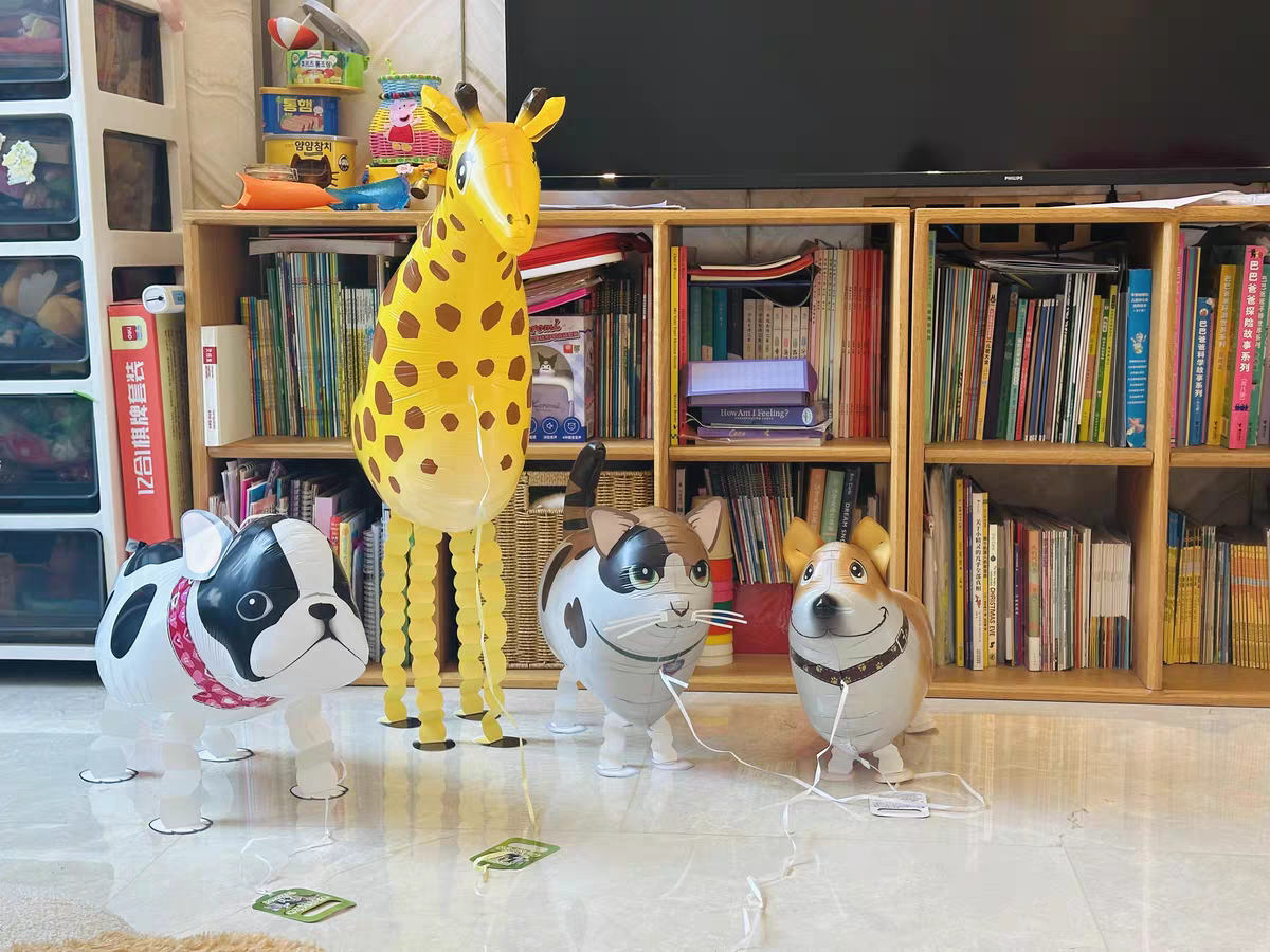 SAG Japan Walking Animal Balloon 🎈 Cute Birthday Party Gift (Dog, Dino, Zebra)