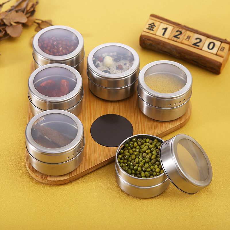 Stainless Steel Spice Jar 🌿 Visible Dustproof Seasoning Container Kitchen Organizer