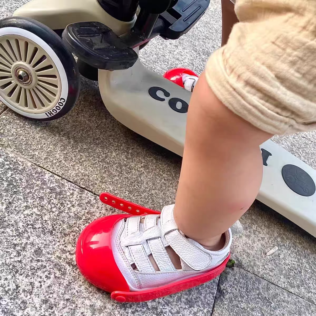 Baby Ride-On Car Shoe Cover 👶 Anti-Wear Adjustable Toe Protector Accessory