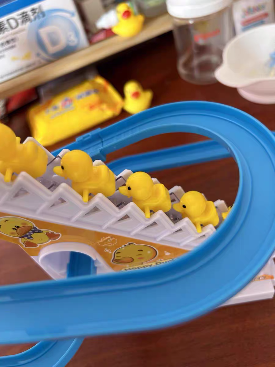 Baby Duck Climbing Stairs Toy 🐥 Electric Slide & Music Track Playset