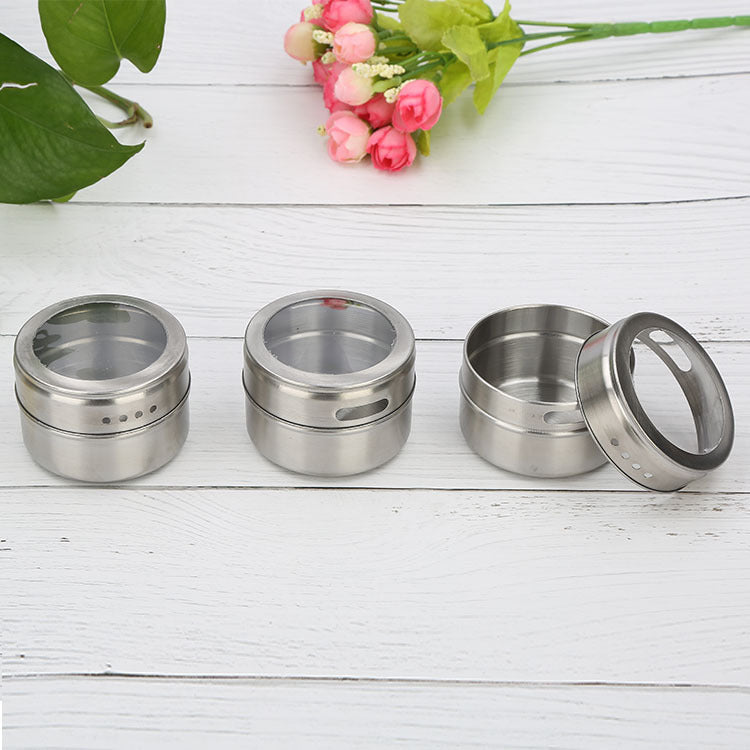 Stainless Steel Spice Jar 🌿 Visible Dustproof Seasoning Container Kitchen Organizer