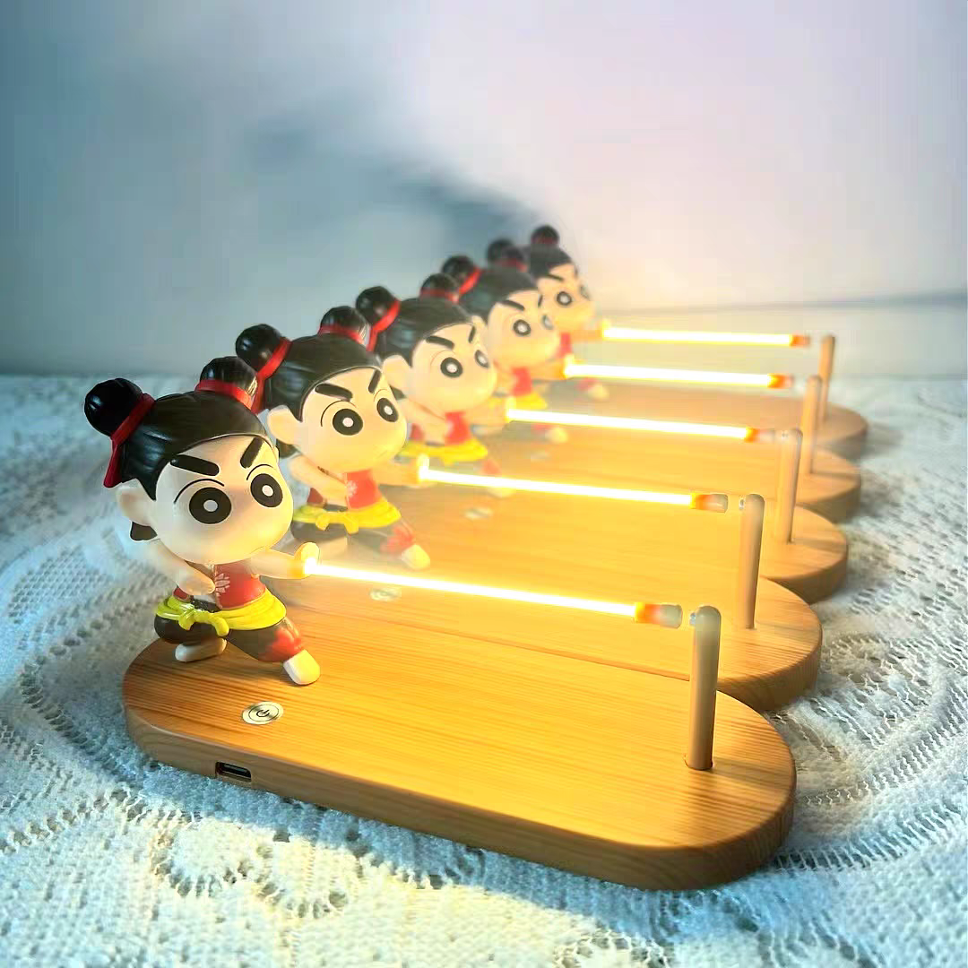 Nezha & Crayon Shin-chan Floating Night Light ✨ Cute Desk & Car Decor Gift