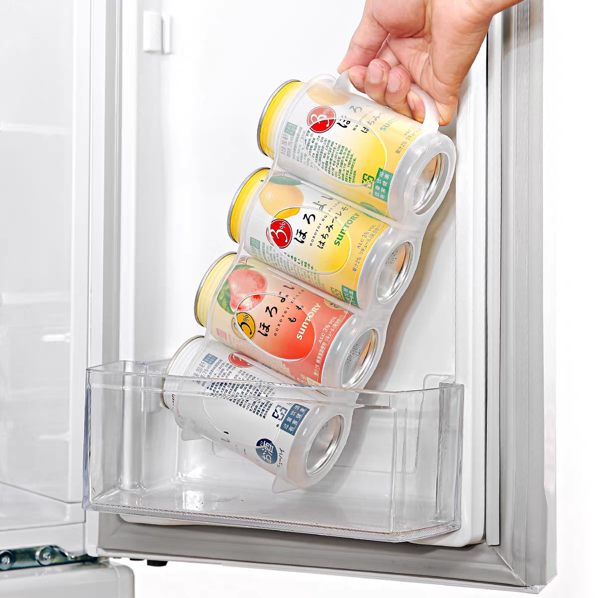 Clear Fridge Organizer Bin Can Holder Storage Box for Kitchen & Pantry