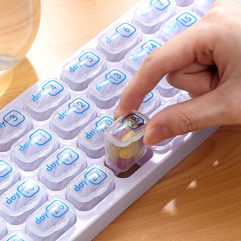 31-Day Pill Organizer 💊 Portable Monthly Medicine Reminder Box