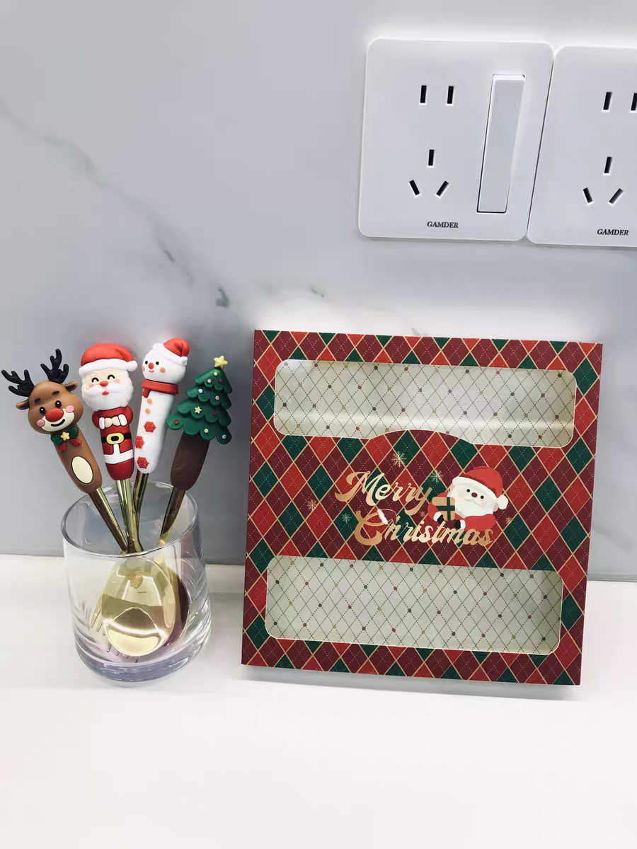 Christmas Gift Set 🎄 Cute Cartoon Spoon & Fork Box Set Stainless Steel