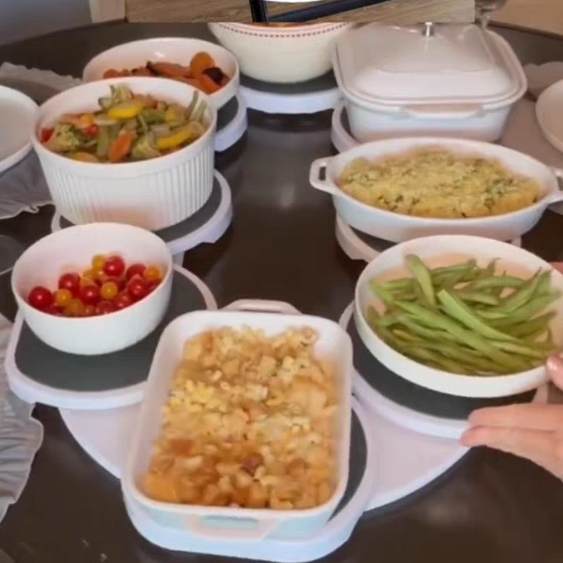 8 Rotating Lazy Susan Turntable 🍽️ 2025 Hot Dining Table Swivel Tray – Non-Slip & Heat Resistant
