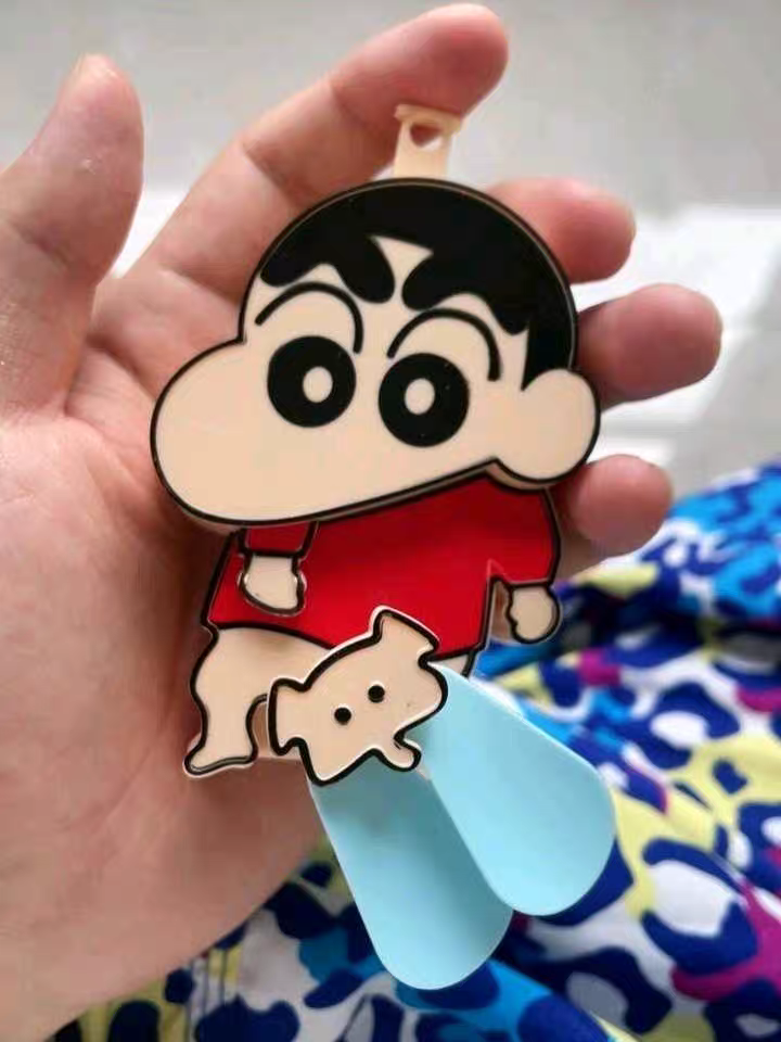 Crayon Shin-chan Handheld Fan 🌬️ Cute Cartoon Double-Blade Manual Summer Fan