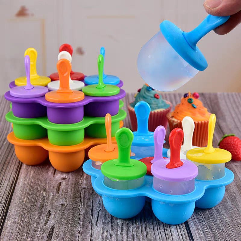 Silicone Ice Cream Mold DIY Popsicle Maker Mini Ice Pop Tray for Kids