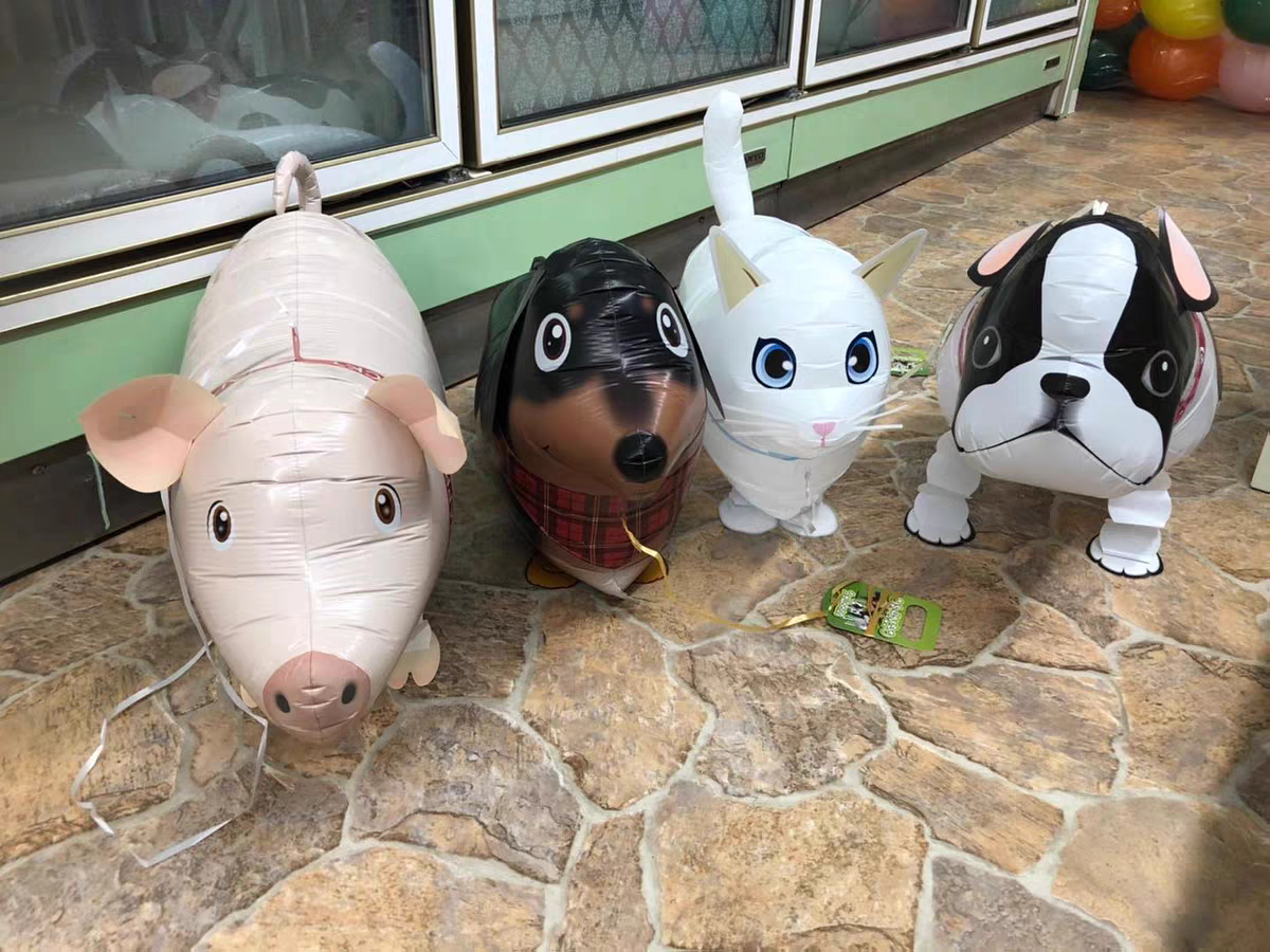SAG Japan Walking Animal Balloon 🎈 Cute Birthday Party Gift (Dog, Dino, Zebra)