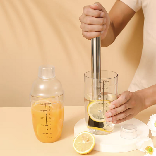 Stainless Steel Shaker Cup 🍹 DIY Lemon Tea & Milk Tea Mixer Cocktail Tool