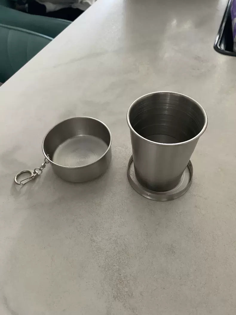 Stainless Steel Folding Travel Cup 🥤 Portable Collapsible Outdoor Mini Shot Glass