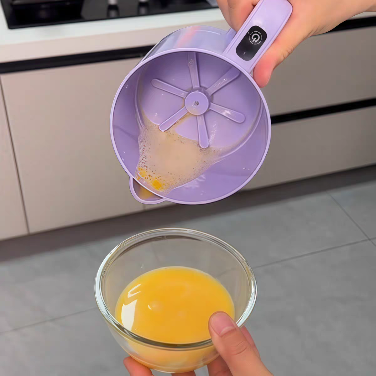 Electric Egg Beater 🥚 Mini Automatic Mixer Cup with Filter – Kitchen Gadget