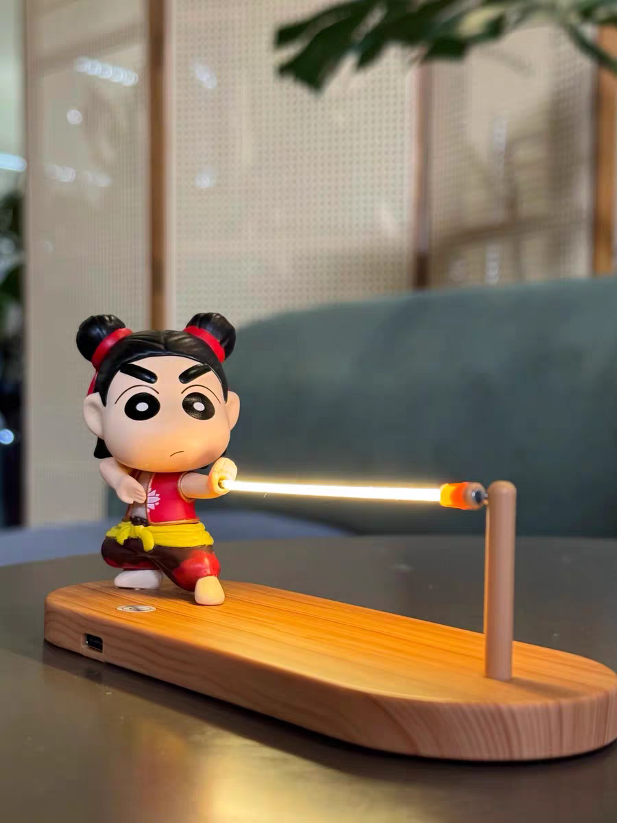 Nezha & Crayon Shin-chan Floating Night Light ✨ Cute Desk & Car Decor Gift