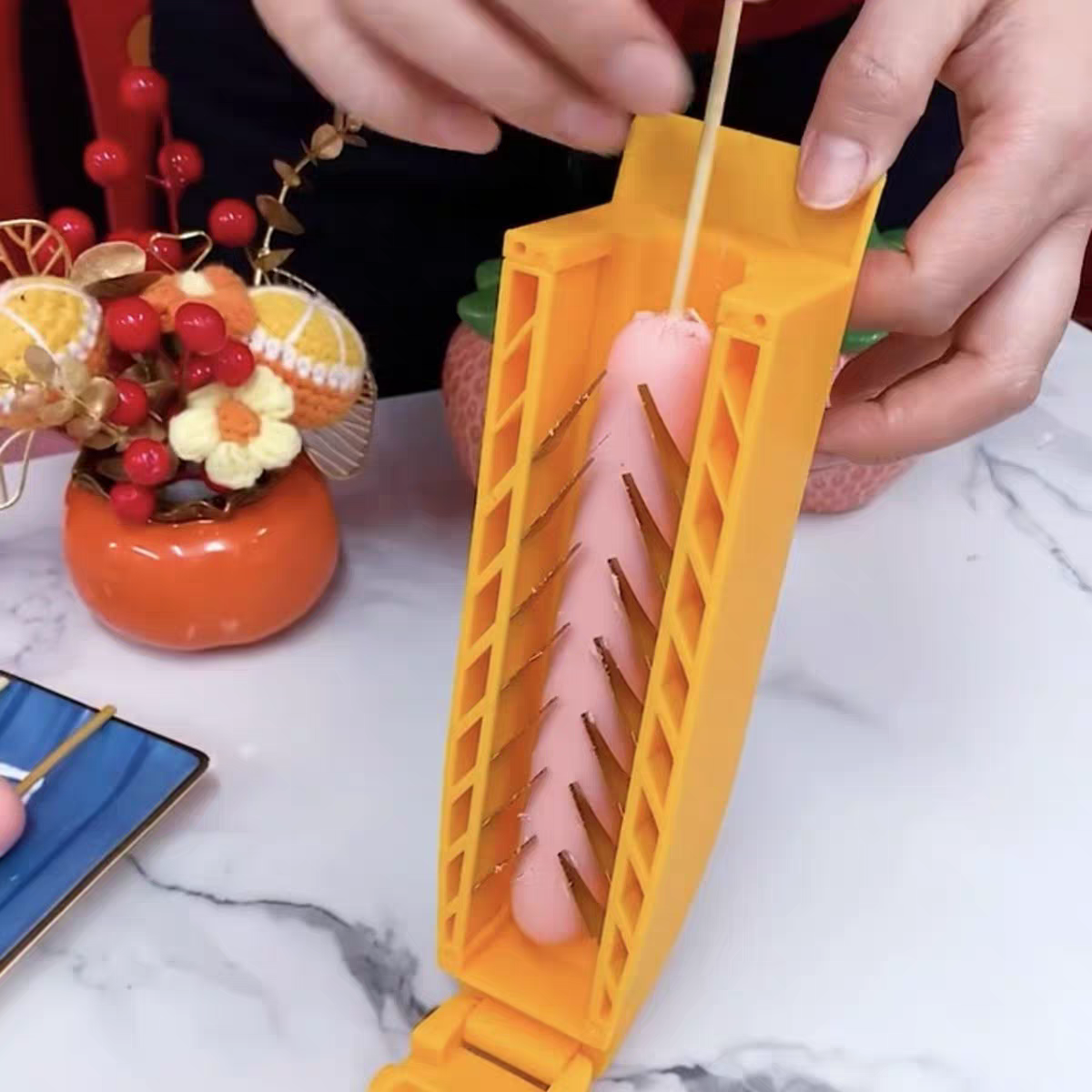 Sausage Slicer Machine 🌭 Easy Flower-Cut Tool for Hot Dogs & BBQ