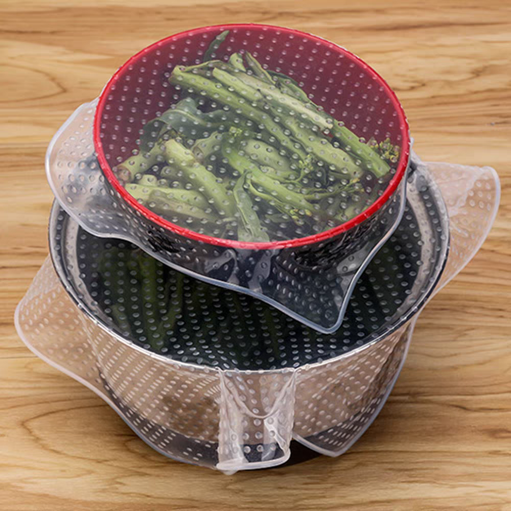 Reusable Silicone Stretch Lids 🥗 Food Bowl Cover Microwave & Fridge Seal