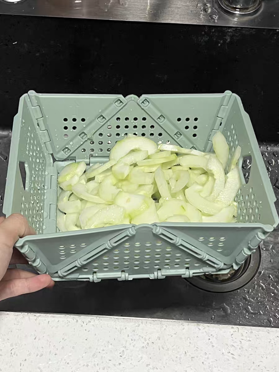 Collapsible Sink Strainer Basket 🥦 Foldable Kitchen Wash Basin & Fruit Drainer
