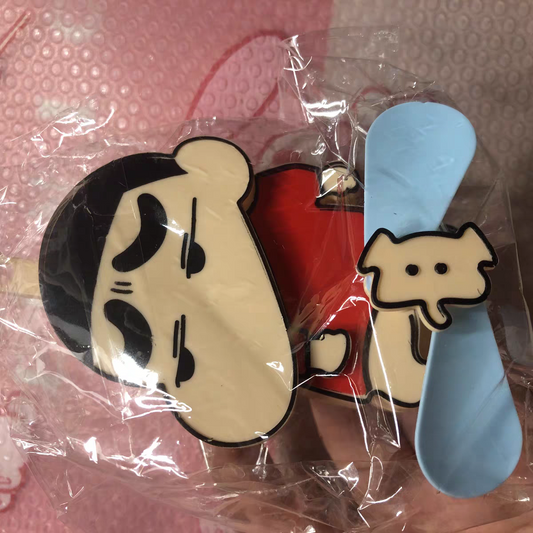 Crayon Shin-chan Handheld Fan 🌬️ Cute Cartoon Double-Blade Manual Summer Fan