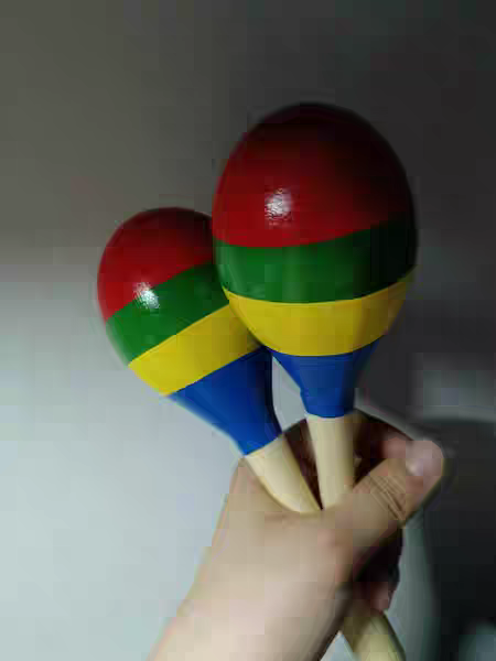 Wooden Baby Maracas Rattle 🎶 Red Egg Shaker Rhythm Toy for Kids & Toddlers