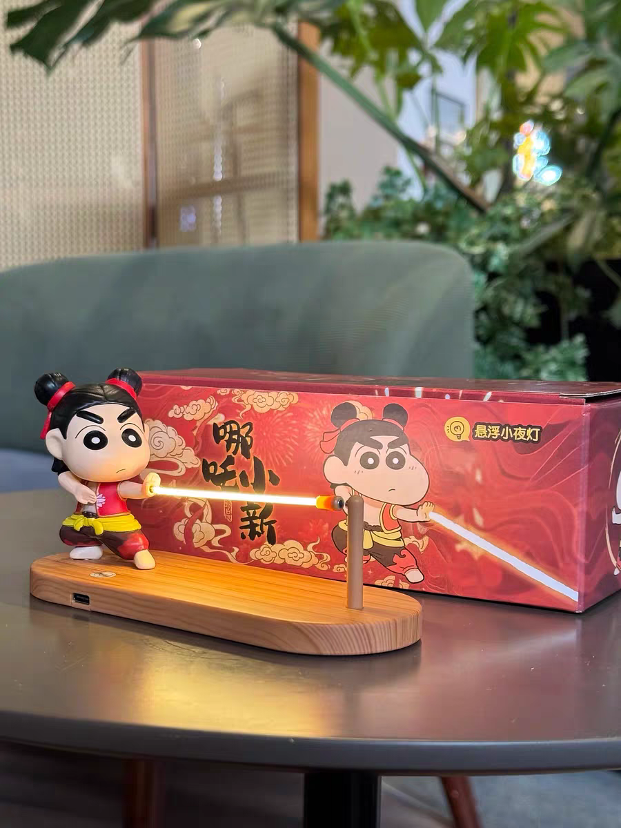 Nezha & Crayon Shin-chan Floating Night Light ✨ Cute Desk & Car Decor Gift