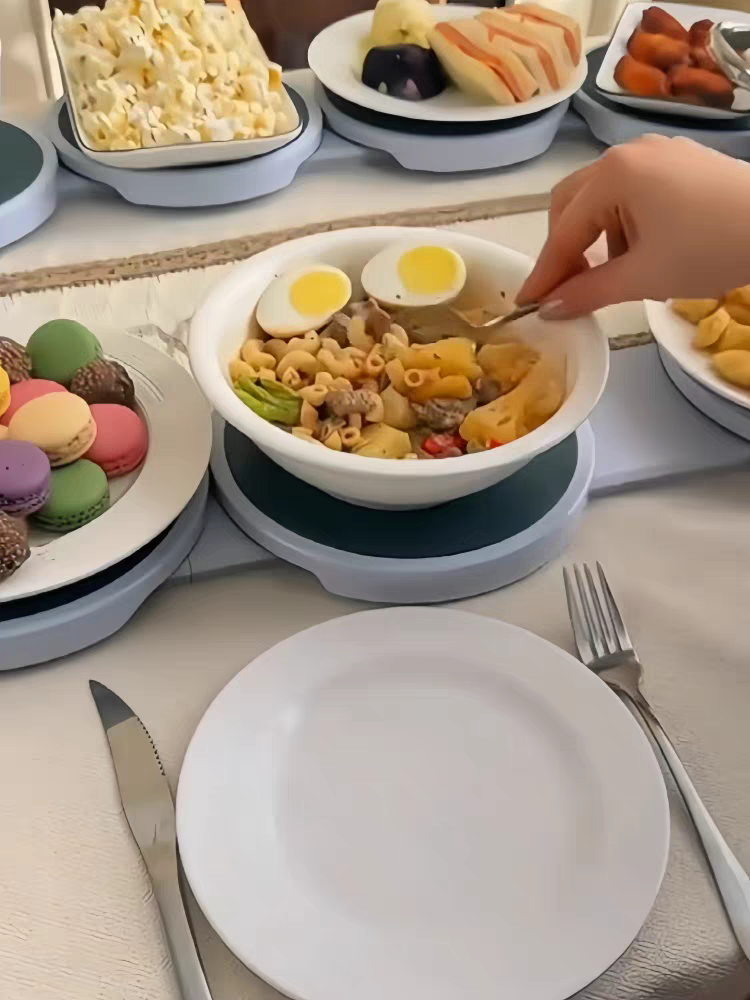 8 Rotating Lazy Susan Turntable 🍽️ 2025 Hot Dining Table Swivel Tray – Non-Slip & Heat Resistant