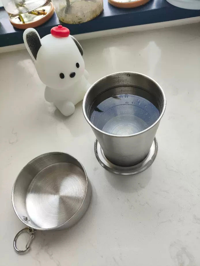 Stainless Steel Folding Travel Cup 🥤 Portable Collapsible Outdoor Mini Shot Glass