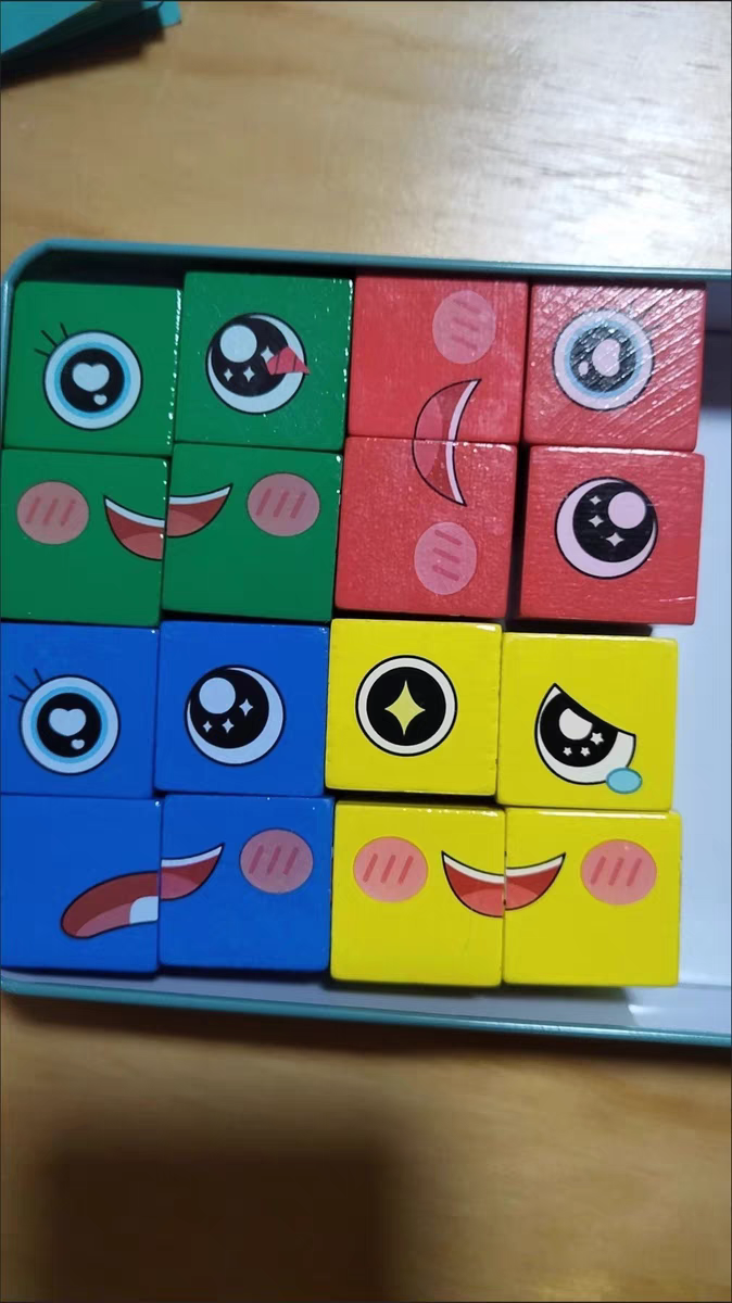 Face Changing Cube Game 🎭 Wooden Puzzle Blocks Kids Family Party Toy
