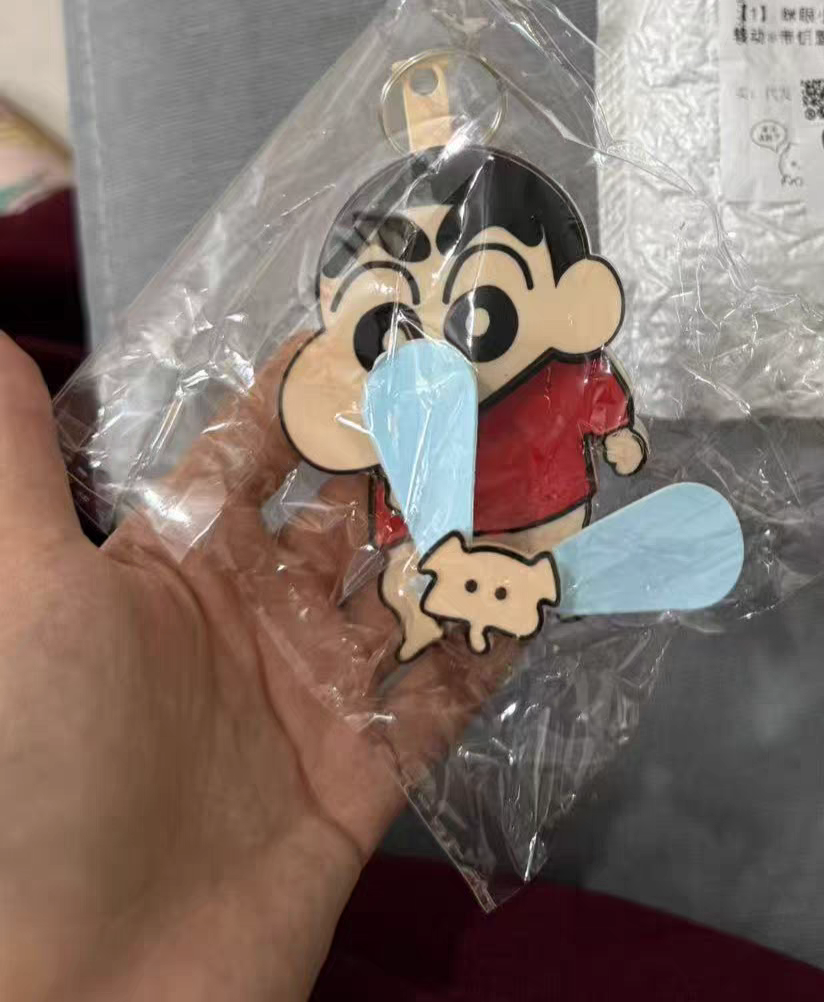 Crayon Shin-chan Handheld Fan 🌬️ Cute Cartoon Double-Blade Manual Summer Fan