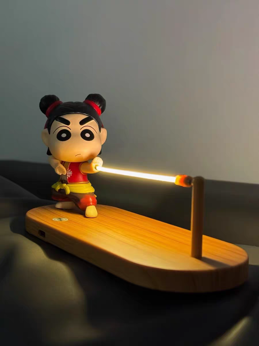 Nezha & Crayon Shin-chan Floating Night Light ✨ Cute Desk & Car Decor Gift