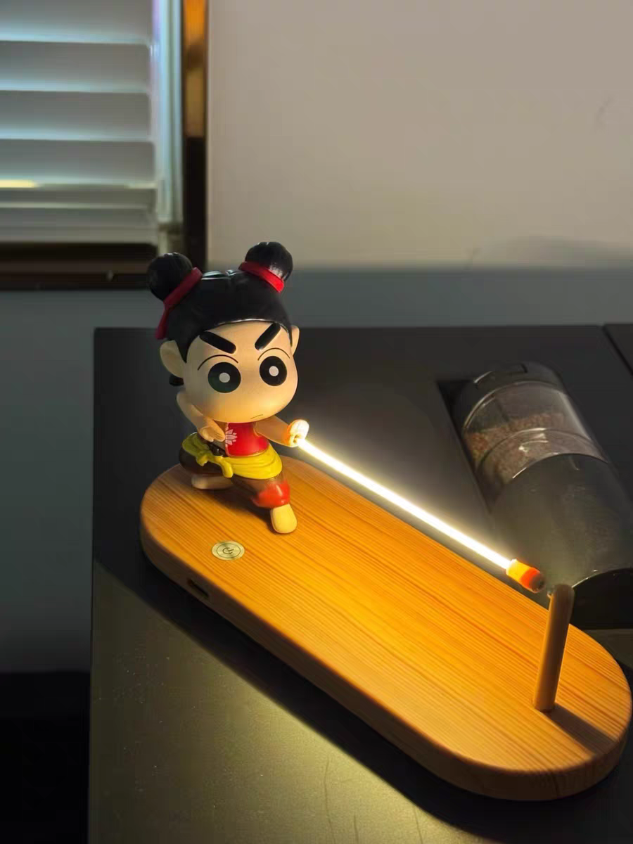 Nezha & Crayon Shin-chan Floating Night Light ✨ Cute Desk & Car Decor Gift