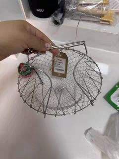 304 Stainless Steel Folding Fry Basket 🍟 Multi-Purpose Kitchen Strainer