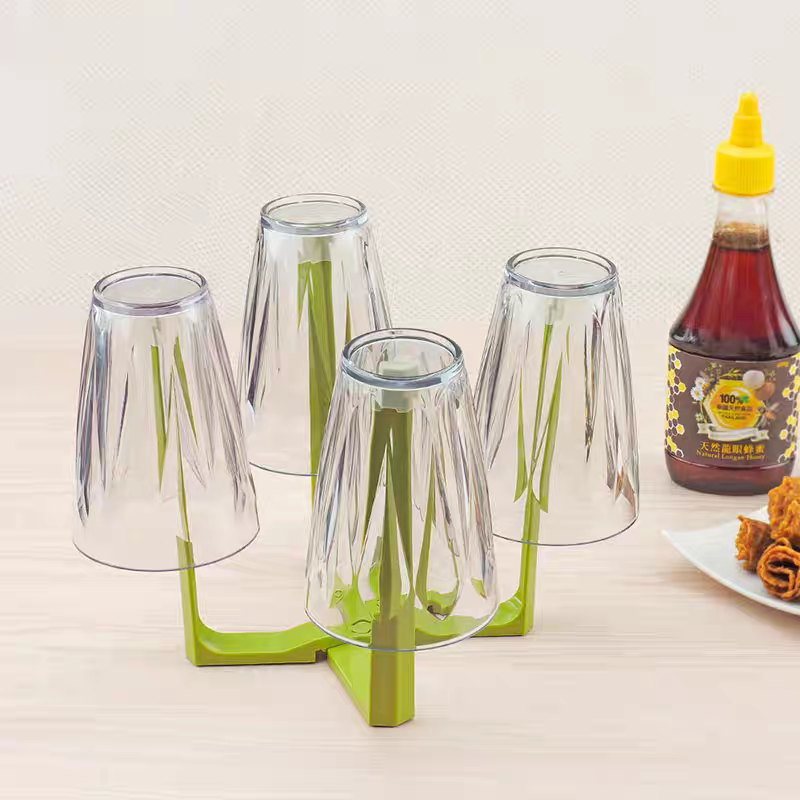 Foldable Kitchen Rack Stand 🍴 Multi-Purpose Cup Holder & Bag Drying Stand