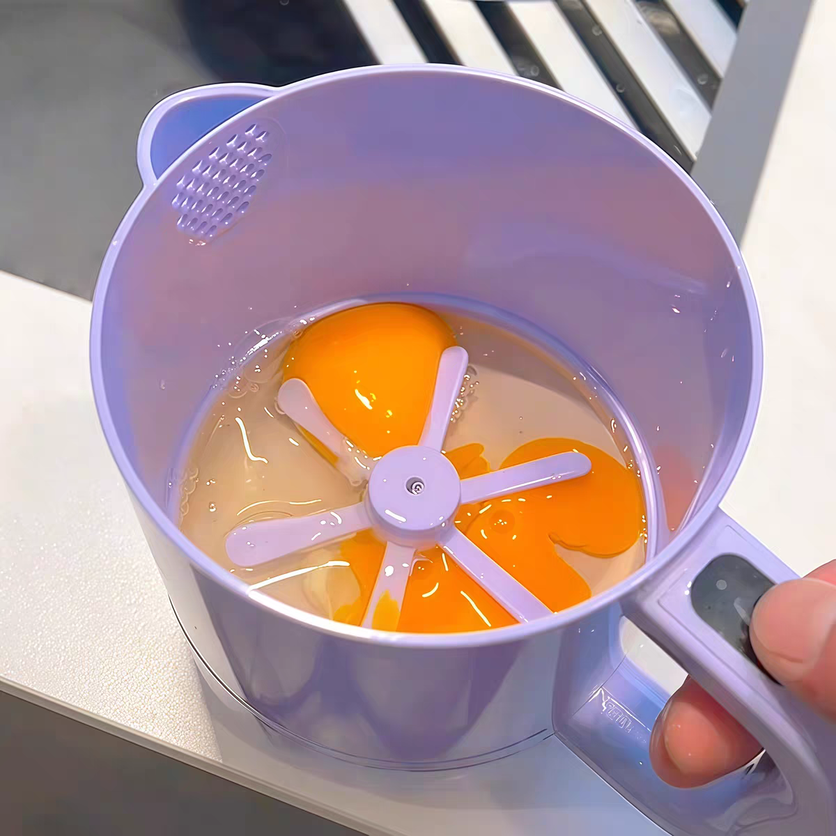 Electric Egg Beater 🥚 Mini Automatic Mixer Cup with Filter – Kitchen Gadget