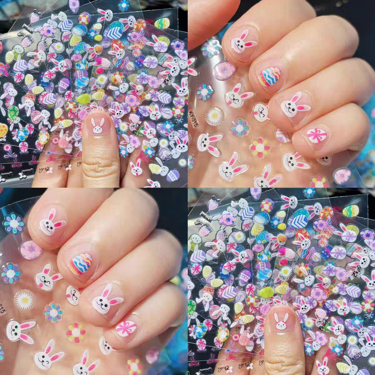 Kids Cartoon Nail Stickers 🐰 Waterproof Princess Bunny Nail Art for Girls