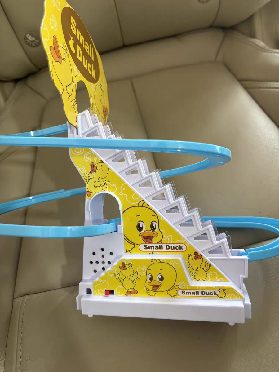 Baby Duck Climbing Stairs Toy 🐥 Electric Slide & Music Track Playset